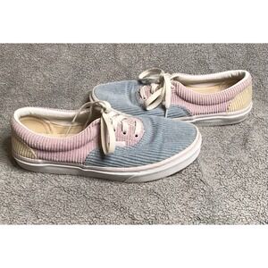 Vans Canvas‎ Corduroy Sneakers Kids Size 7 Shoes 500714 Pink Blue White